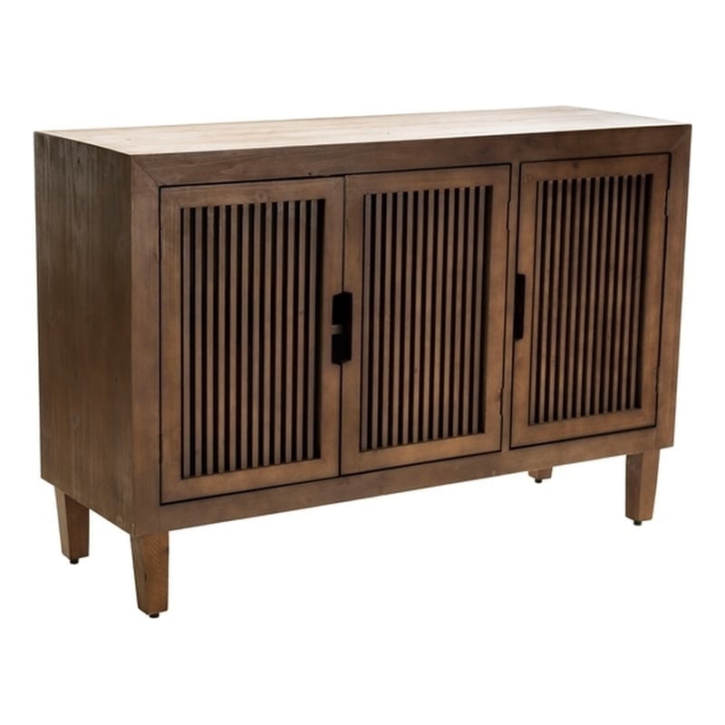 Finch Sawyer Solid Ash Wood Frame 3-Doors Cabinet in Brown