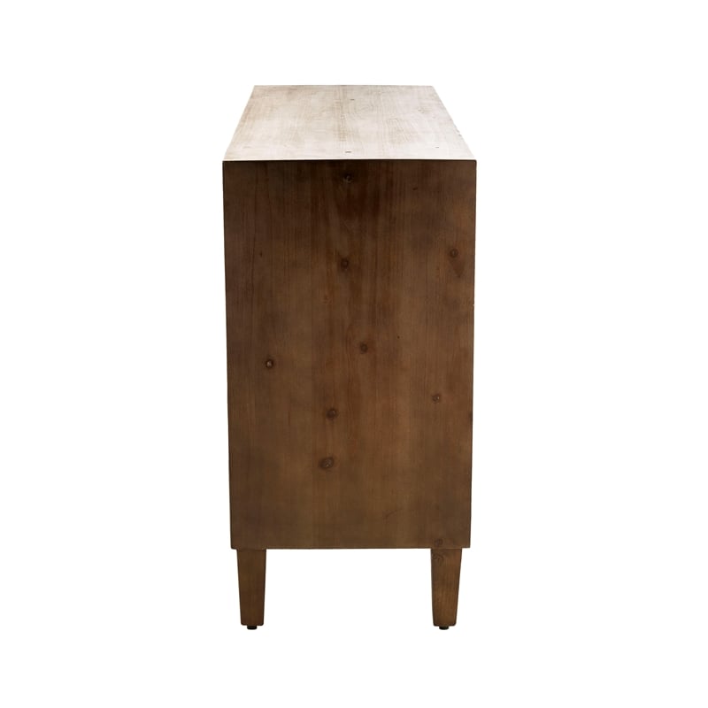 Finch Sawyer Solid Ash Wood Frame 3-Doors Cabinet in Brown