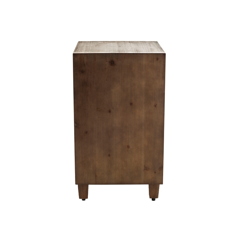 Finch Sawyer 3-Drawers Solid Ash Wood Frame Cabinet in Brown