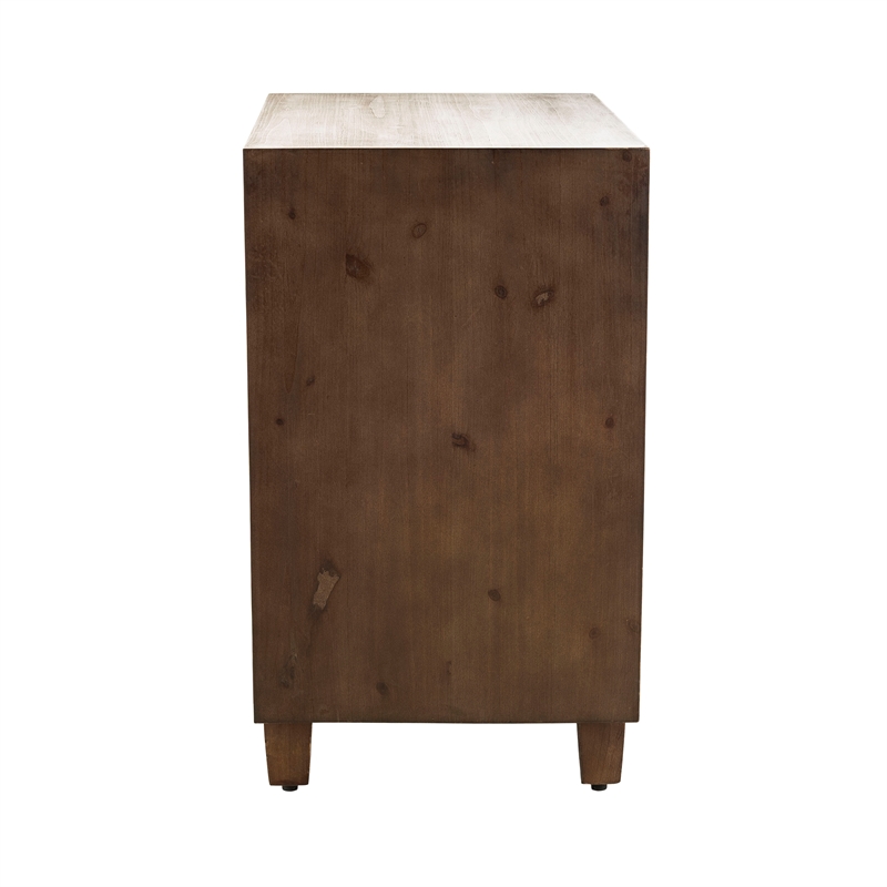 Finch Sawyer 2-Drawers Solid Ash Wood Frame Cabinet in Brown