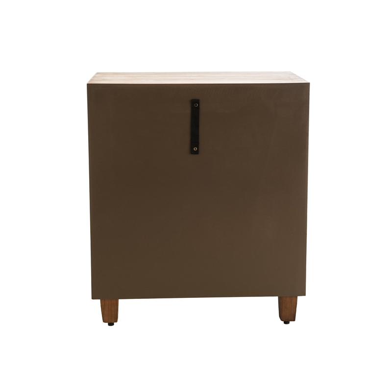 Finch Sawyer 2-Drawers Solid Ash Wood Frame Cabinet in Brown