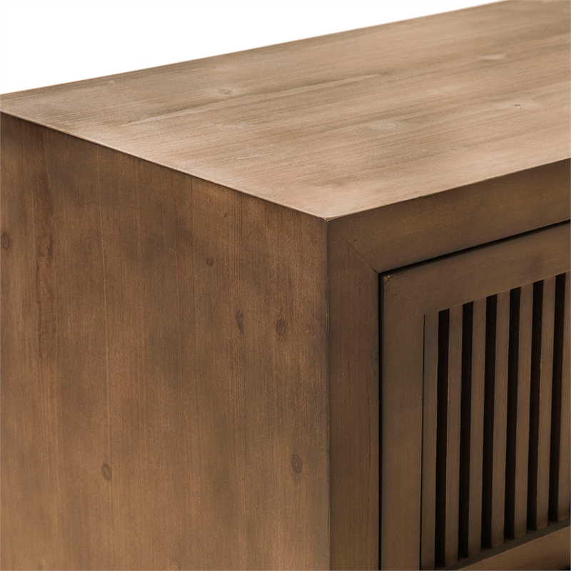 Finch Sawyer 2-Drawers Solid Ash Wood Frame Cabinet in Brown