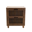 Finch Sawyer 2-Drawers Solid Ash Wood Frame Cabinet in Brown