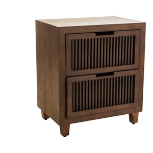 Finch Sawyer 2-Drawers Solid Ash Wood Frame Cabinet in Brown