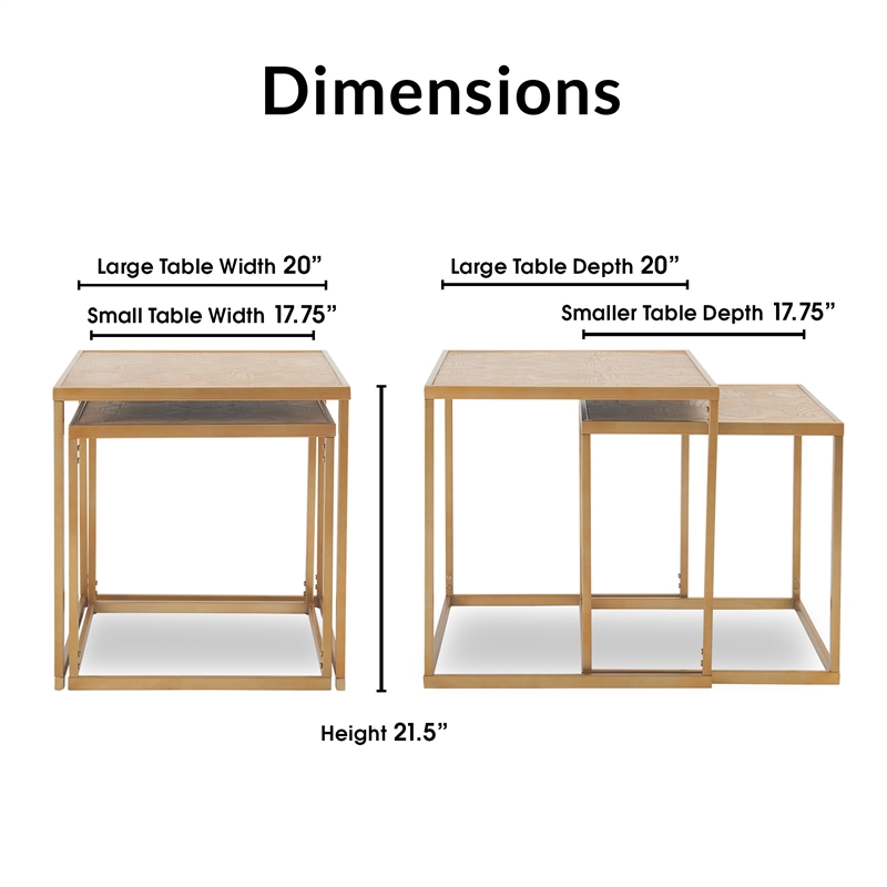 Finch Friedman Nesting Accent Tables Set of 2 Gold