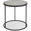 Finch Gramercy Round Mirrored Side Table Black