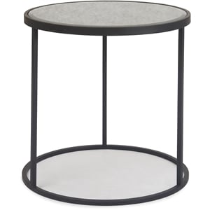 Finch Gramercy Round Mirrored Side Table Black