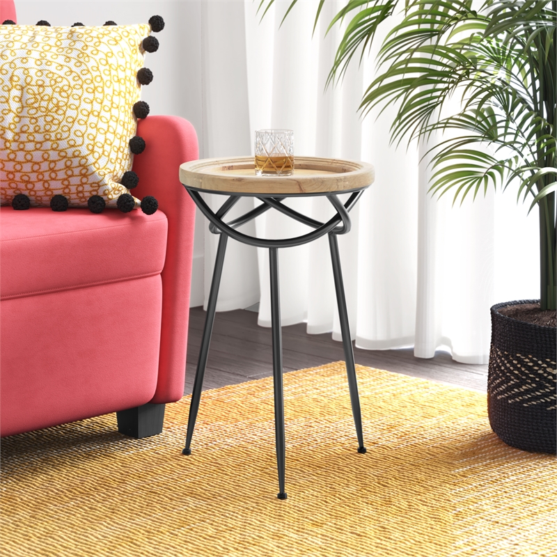 Finch Easton Wooden Side Table Light Beige
