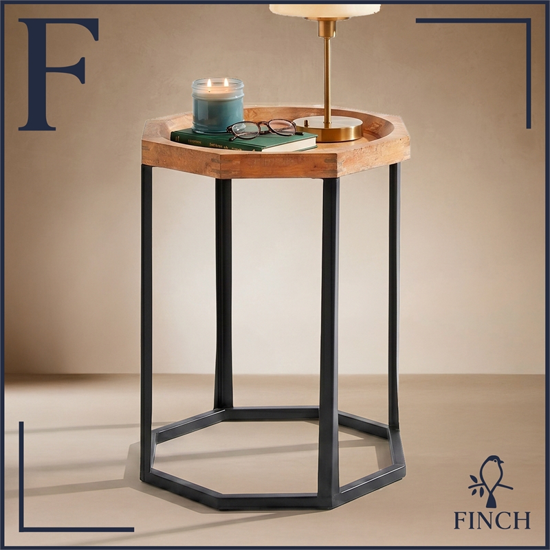 Finch Grayson Wooden Side Table Light Beige