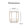 Finch Colton Solid Marble Top Accent Table with Gold Metal Base White Gold