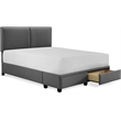Finch Maxwell Storage Bed with Adjustable Height Headboard Queen Size Dark Gray