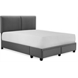 Finch Maxwell Storage Bed with Adjustable Height Headboard Queen Size Dark Gray