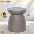 Finch Clayton Cement Pedestal Side Table with Modern Hourglass Design Gray