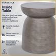 Finch Clayton Cement Pedestal Side Table with Modern Hourglass Design Gray