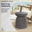 Finch Clayton Cement Pedestal Side Table with Modern Hourglass Design Gray