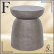 Finch Clayton Cement Pedestal Side Table with Modern Hourglass Design Gray