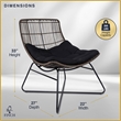 Finch Errol Woven Rattan 3pc Lounge Chair & Coffee Table Patio Set Black