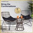 Finch Errol Woven Rattan 3pc Lounge Chair & Coffee Table Patio Set Black