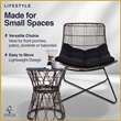Finch Errol Woven Rattan 3pc Lounge Chair & Coffee Table Patio Set Black