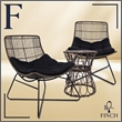 Finch Errol Woven Rattan 3pc Lounge Chair & Coffee Table Patio Set Black