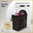 Finch Double Sturdy Laundry Hamper with Lid & Handles Basket Dark Brown