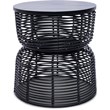 Finch Wyred Rattan Side Table with Removable Lid Hourglass Wicker Base Black