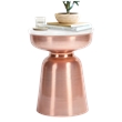 Finch Adler Metal Accent Side Table 16 Hourglass Shape Ivory White Rose Gold