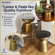 Finch Adler Metal Accent Side Table 16 Hourglass Shape Ivory White Rose Gold