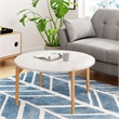 Universal Expert Abacus Round Coffee Table Modern Oak and White