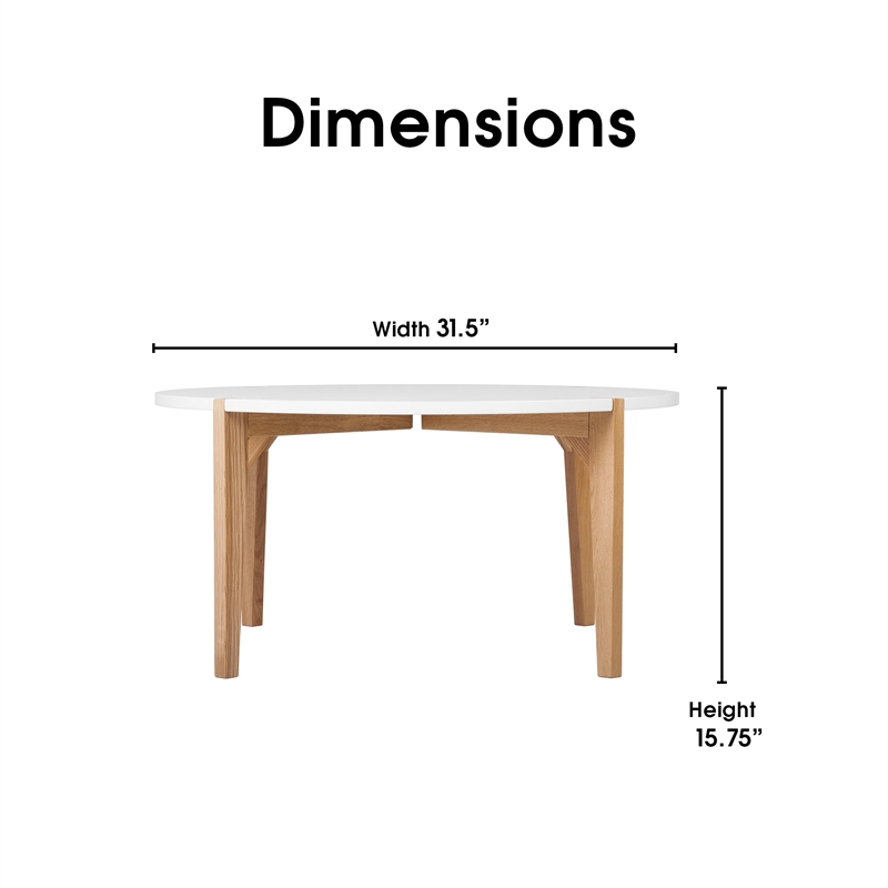 Universal Expert Abacus Round Coffee Table Modern Oak and White
