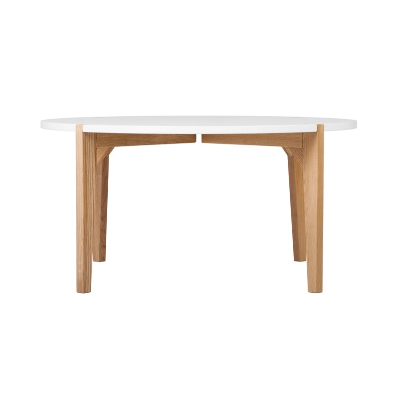 Universal Expert Abacus Round Coffee Table Modern Oak and White