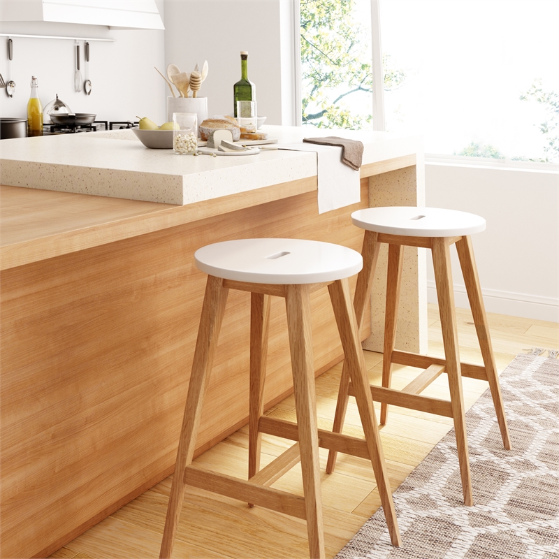 Universal Expert Abacus Barstool Modern Oak and White