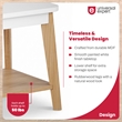 Universal Expert Remus Square Side Table Modern Oak Wood White Color