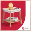 Universal Expert Remus Square Side Table Modern Oak Wood White Color