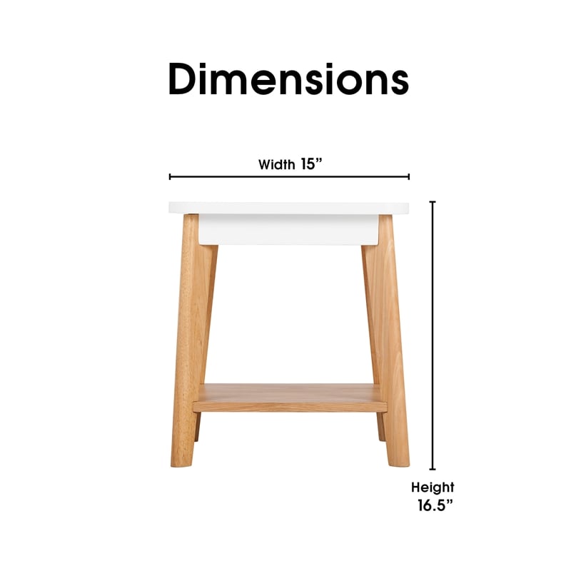 Universal Expert Remus Square Side Table Modern Oak and White