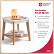 Universal Expert Remus Square Side Table Modern Oak Wood White Color