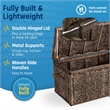 Click365 Storage Trunk Farmhouse Style Large Deep Woven Black Washed Wicker