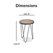 ClickDecor Farmhouse Side Table Wood and Black Metal