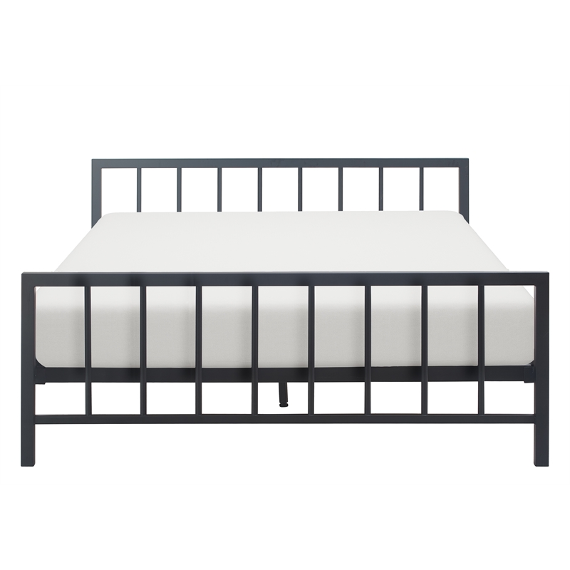 ClickDecor Evans Modern Metal Platform Queen Bed in Black