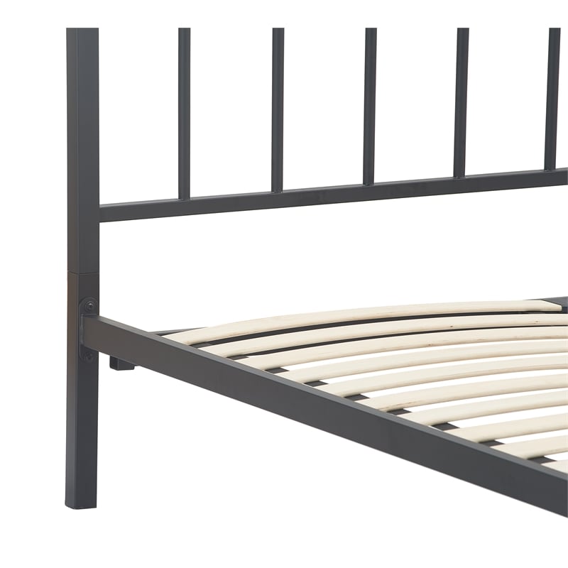 ClickDecor Evans Modern Metal Platform King Bed in Black