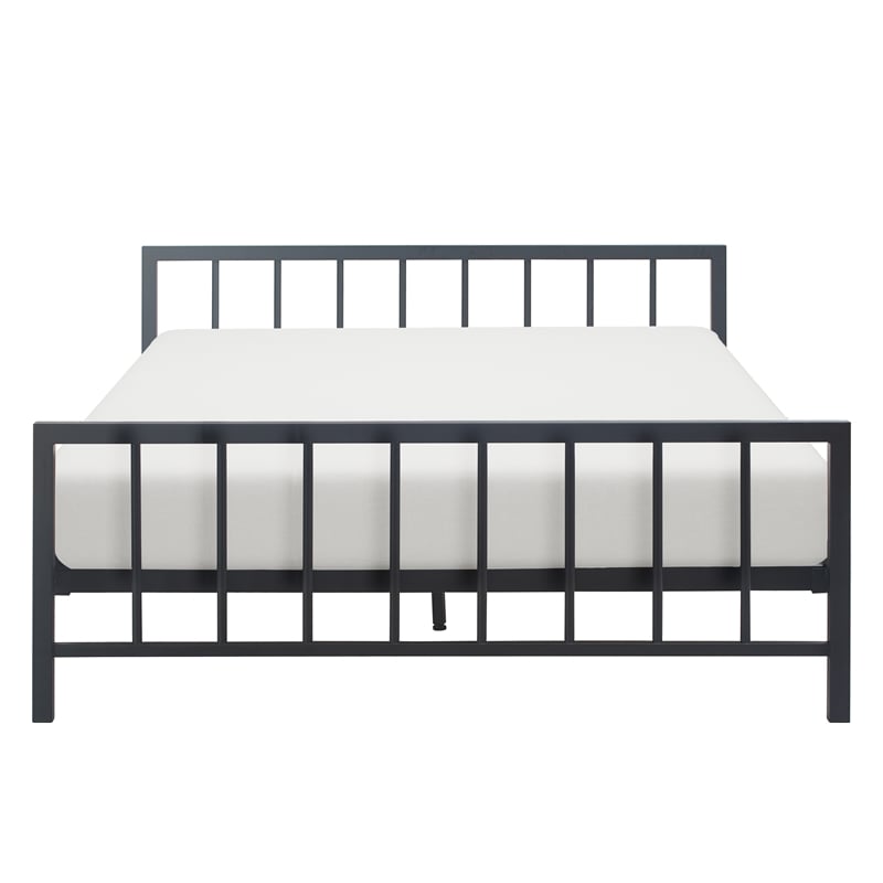 ClickDecor Evans Modern Metal Platform King Bed in Black