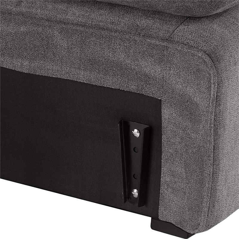 Click Decor Modular Fabric Corner Chair in Charcoal