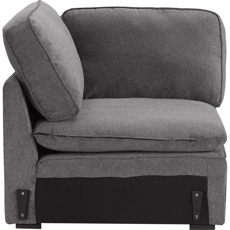 Click Decor Modular Fabric Corner Chair in Charcoal