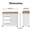 ClickDecor Denver Kitchen Cart White