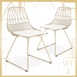 Adore Decor Vivi Dining Chair Set of 2 Gold