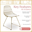 Adore Decor Vivi Dining Chair Set of 2 Gold