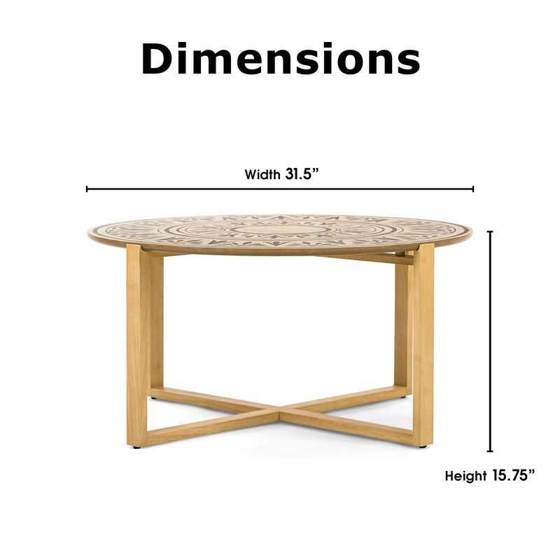Adore Decor Dahlia Coffee Table Natural