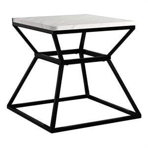Adore Decor Audrey Marble Accent Table in Black