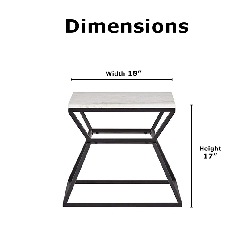 Adore Decor Audrey Marble Accent Table in Black