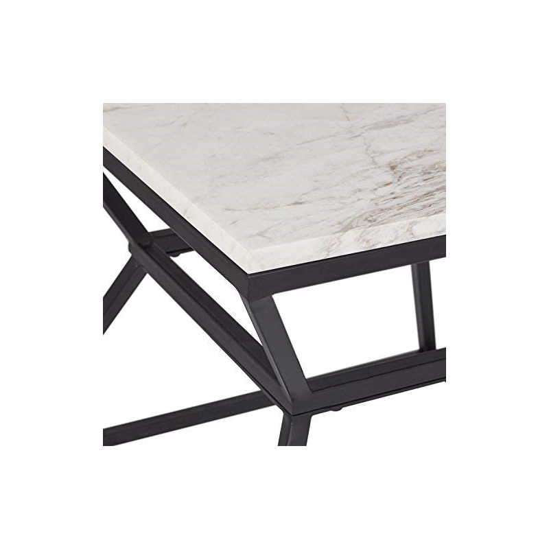 Adore Decor Audrey Marble Accent Table in Black